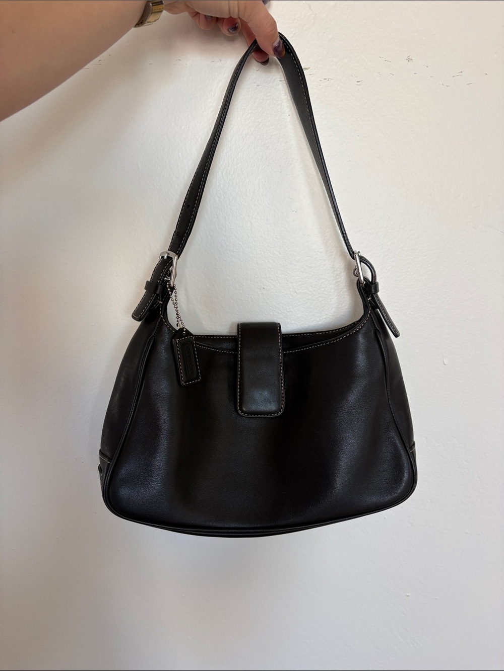 Coach Black Leather Shoulder Bag